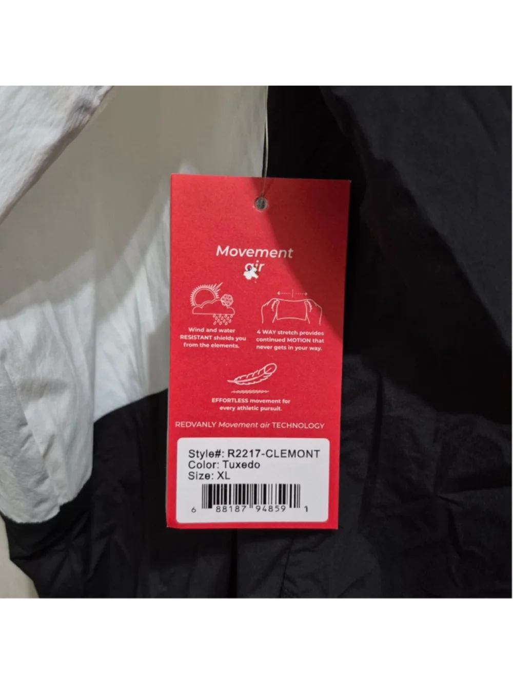 Men's REDVANLY Windbreaker XL Black & White